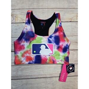 TEREZ Women's MLB Baseball Multicolor Tie Dye Sports Bra Size Small NWT